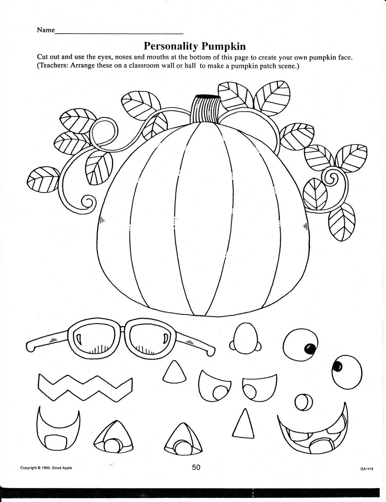 Free Kindergarten Halloween Printables