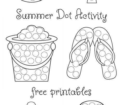 keep kids busy this summer with these summer dot painting worksheets