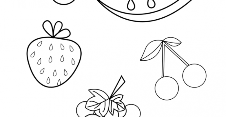 FREE Summer Fruits Coloring Page PDF for Toddlers & Preschoolers